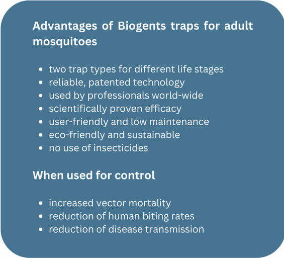 Infobox: Advantages of Biogents mosquito traps